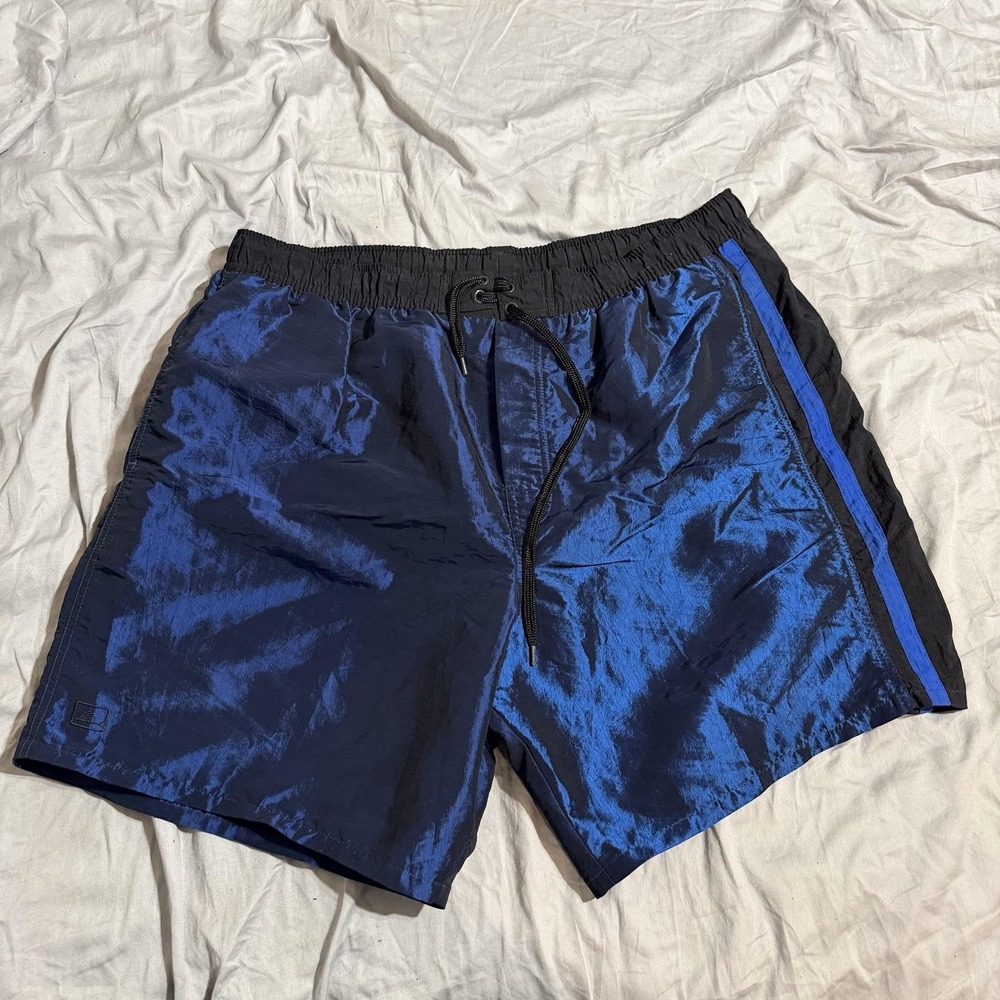 Catalina Swim Trunks Mens Large Blue Colorblock Elastic Waist Mesh Lined